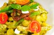pasta pesto and vegetables