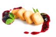 Fruit cheese with blackberry sauce