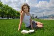 Girl reading outdoor