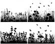set of grass silhouettes