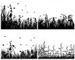 set of grass silhouettes