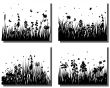 grass silhouettes set