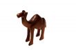 Souvenir figure of a wooden camel. Isolated on white background.