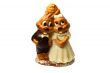 Couple of chocolate rabbits. Isolated on a white background.