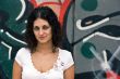 The beautiful girl against graffiti. 