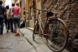 Old bicycle on the florence sreeet. Italy.