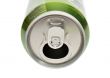 Opened aluminum can for soft drinks or beer