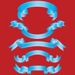 set of blue ribbons