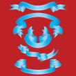 set of blue ribbons
