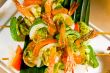 shrimps and vegetables skewers