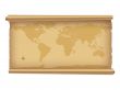 Parchment with worldmap.