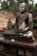 Two Seated Buddhas In The Rain