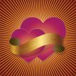Valentines hearts and ribbon 