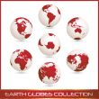 earth globes colection, white - red