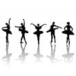 ballet dancers silhouettes in different positions