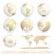 earth globes colection, white - gold