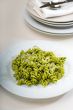 italian fusilli pasta and pesto