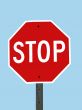 Stop Sign with Sky Blue Background