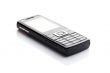 Black mobile phone on white background