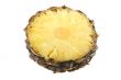 Cutting pineapple macro