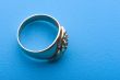 Gold ring macro on blue