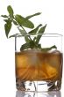 glass of whiskey with mint