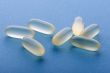 group pill on blue close up