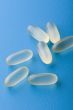 group pill on blue macro