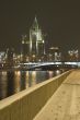 high rise building in night