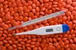 Medical Tablets and thermometer macro