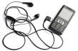 mobile phone with head set on white
