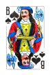 Russian playing card on white