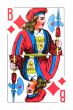 Russian playing card on white background