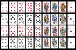 Set of playing card close up