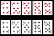 Set of playing card isolated on black background