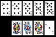 Set of playing card on black