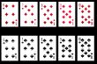 Set of playing card on black background