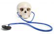 skull  with stethoscope 