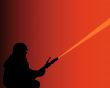 silhouette of a firefighter 