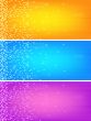Set of three colourful banners
