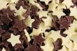 white and brown chocolate stars