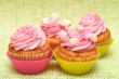 Vanilla cupcakes with strawberry icing