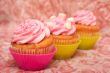 Vanilla cupcakes with strawberry icing