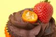 Chocolate cupcake with strawberry