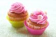 Vanilla cupcakes with strawberry icing