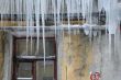 Window of the Shabby House in the Winter 