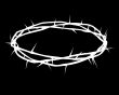 white silhouette of a crown of thorns