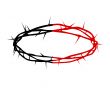 black and red silhouette of a crown of thorns