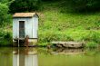Pump house on a small pond