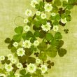 Grunge clover leaves